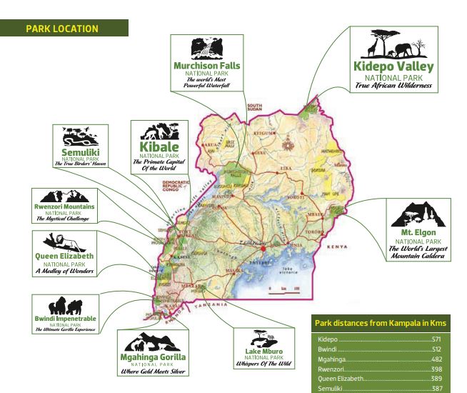 National Parks In Uganda Map