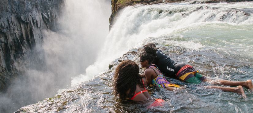 Swimming in Devil's Pool at Victoria Falls