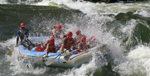 white-water rafting at Victoria Falls